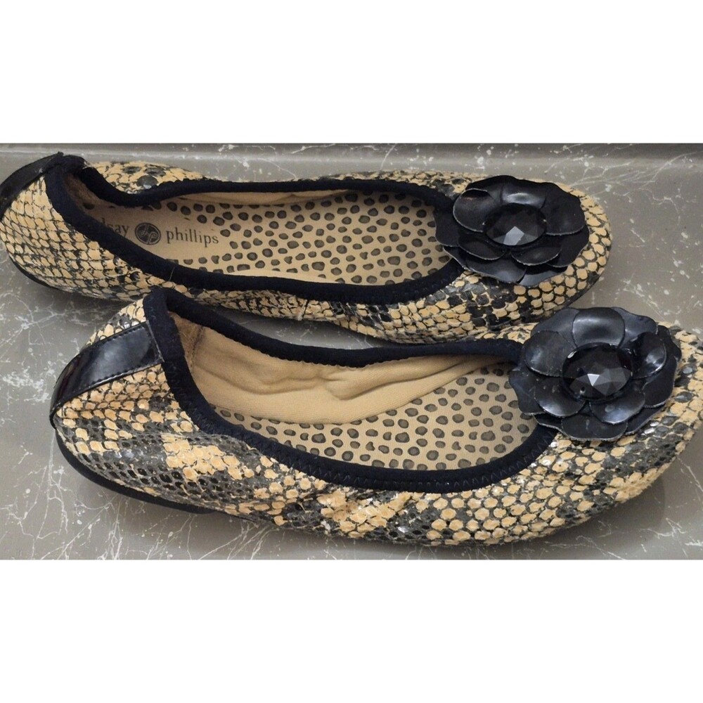 Lindsay Phillips Liz Ballet Style Snake Skin Print Shoes,Size 6M